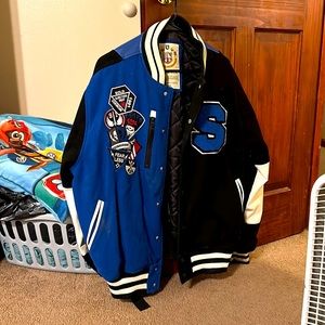 Blue ,white and black jacket heritage outerwear smoke rise